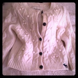 Cropped Beige Wool Cardigan
