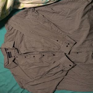 3XT Men's Black and white plaid dress shirt