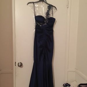 Blue prom gown