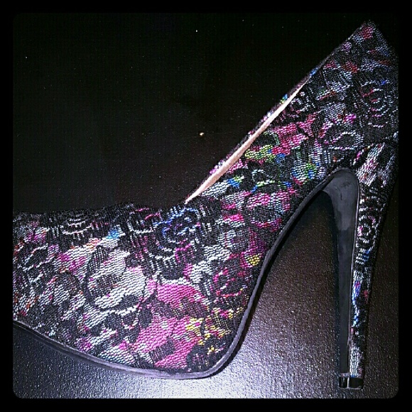 Lace covered heels