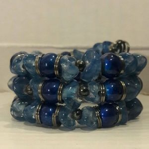 Unisex Memory wire beaded bracelet