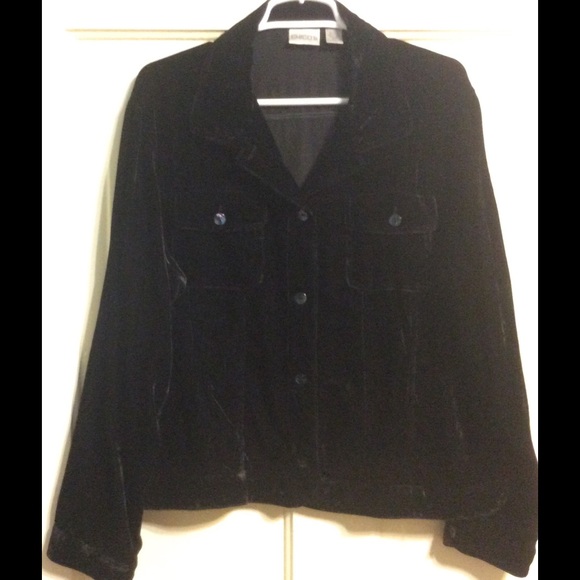 Chico's Size 2 Gorgeous Black shirt/jacket Velvet