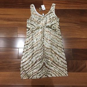 Cache gold sequin dress NWT size small