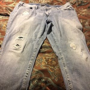 Silver Boyfriend Capri Jeans Plus Size 22W