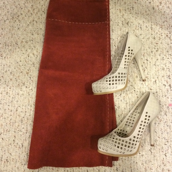 Charlotte Russe Dresses & Skirts - Suede Leather dark orange skirt