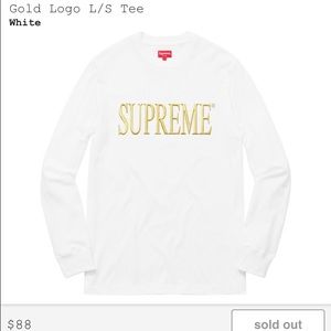 Supreme Fw16 Gold logo tshirt white
