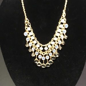 WHBM gold 2 chain statement necklace, 21" long