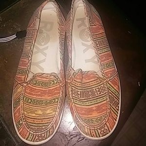 Womens Roxy abstract colorful slip-ons