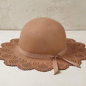 ISO Roma Scalloped Fedora Wool Floppy Anthro Hat