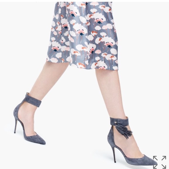New J.Crew Roxie ankle-cuff tassel pumps size 8.5
