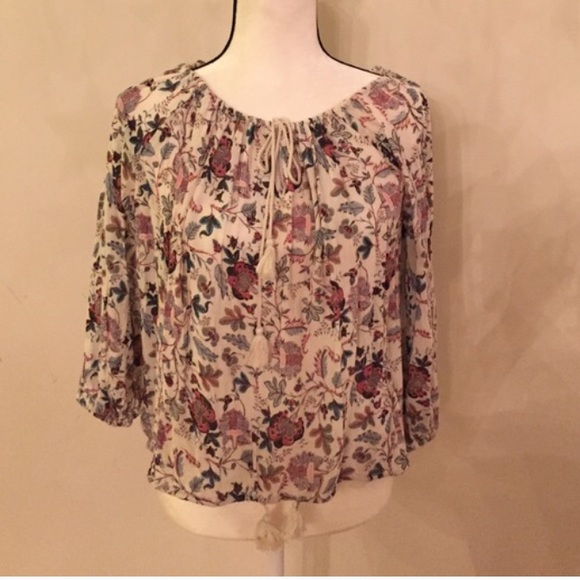 denim and supply floral top