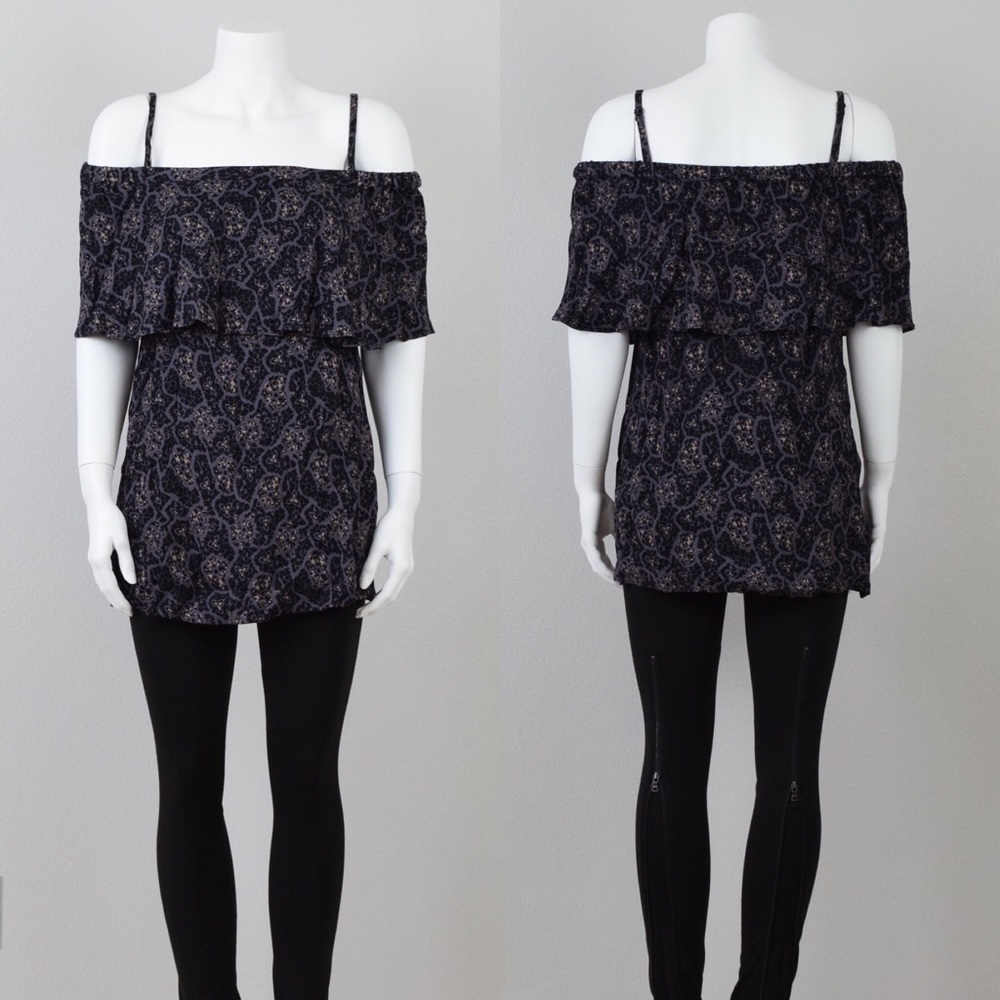 Free People off shoulder printed top - Picture 1 of 5