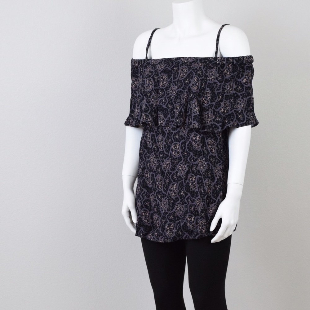 Free People off shoulder printed top - Picture 3 of 5