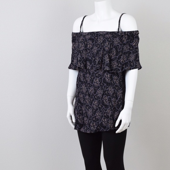 Free People off shoulder printed top - Picture 3 of 5