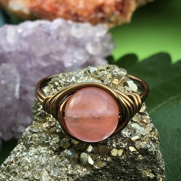 Cherry Quartz stone ring handmade any size ✨ - Picture 1 of 3
