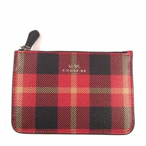 COACH SMALL WRISTLET IN RILEY PLAID COATED CANVAS