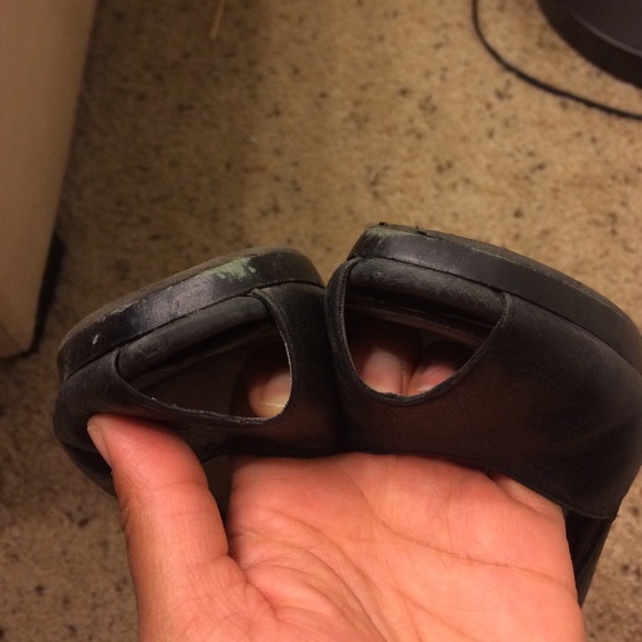 Moda black peep toe wedges - Picture 2 of 4