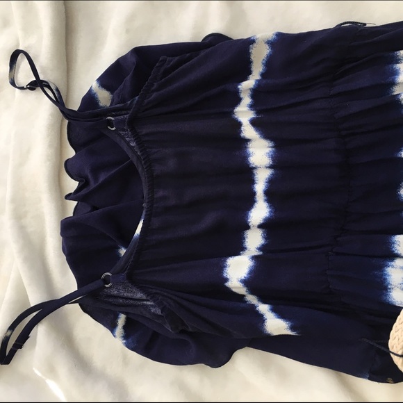 Navy and White Maxi Dress - Picture 3 of 3