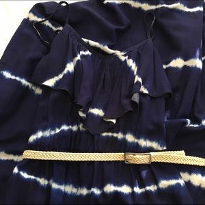 Navy and White Maxi Dress