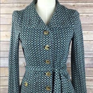 Diane Von Furstenberg blue/brown Geometric jacket