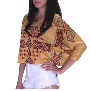 New Tribal Print Crop Top