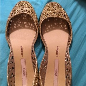 Melissa campana glitter rubber flats