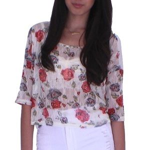 New Floral Lace Crop Top