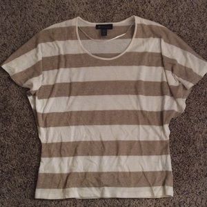 Gold Shimmer Striped Butterfly Tee - Medium