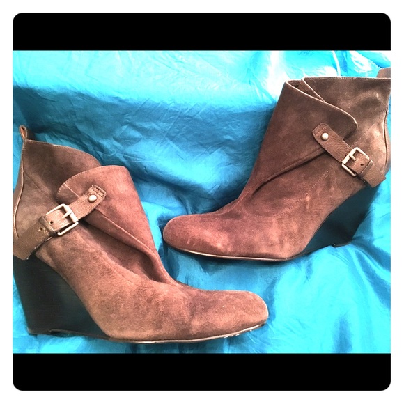 Nine West Shoes - Nine West Dark Gray Short Wedge Boots