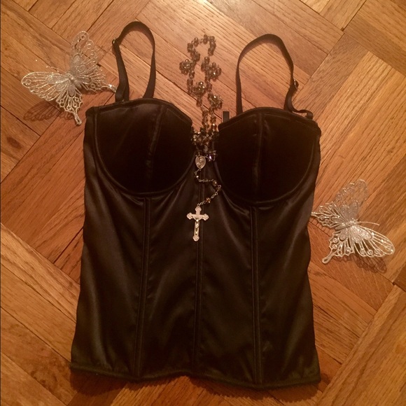 Sexy VS Black Satin Bustier