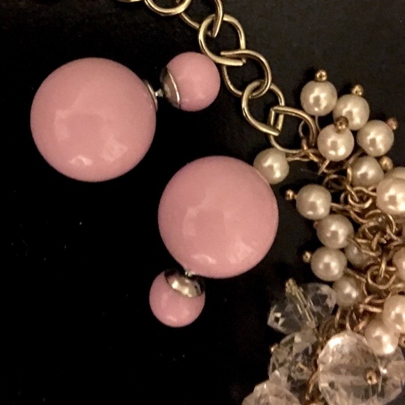 Soft pink double sided earrings - Picture 1 of 1