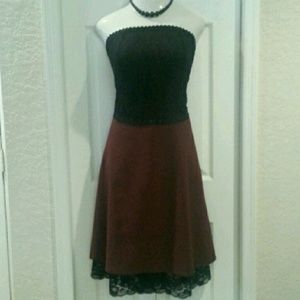 Burgundy Lace Corset Dress