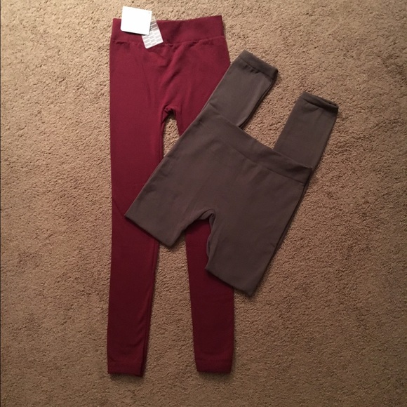 2 pairs of fleece lined leggings - Picture 1 of 2