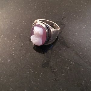 Striking silver cameo ring