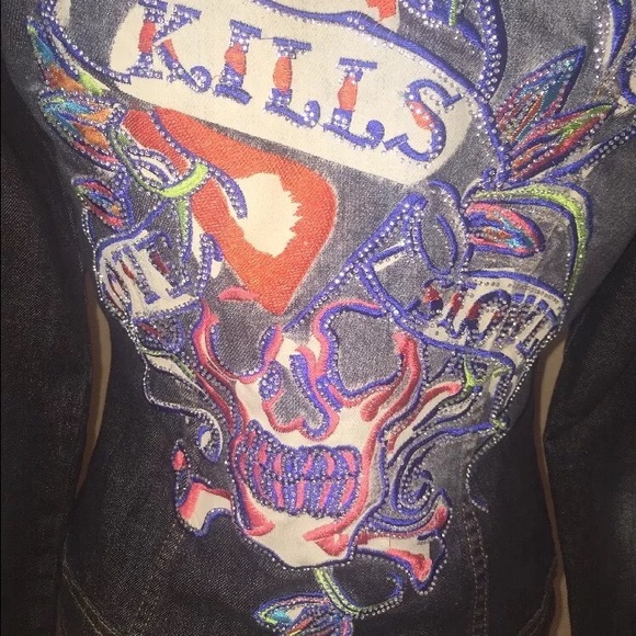 Sale🎉NWOT Ed Hardy Denim Jacket - Picture 4 of 4