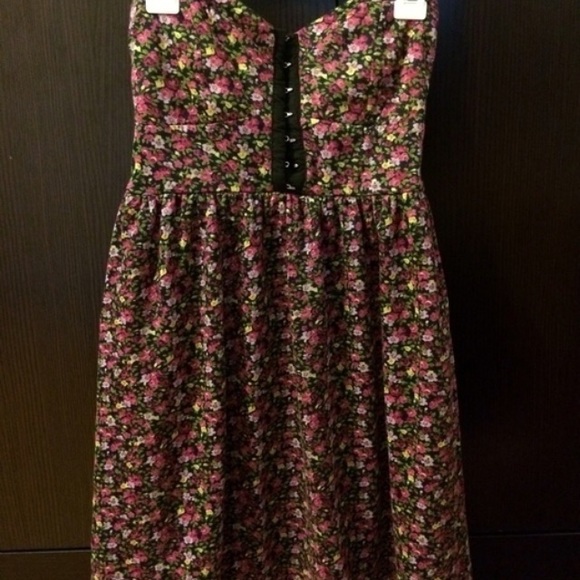 Strapless floral dress