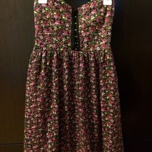 Strapless floral dress