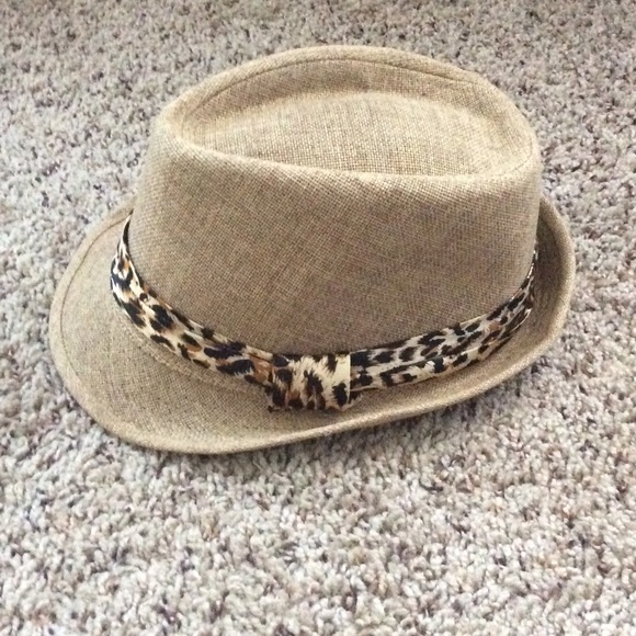 Canvas Fedora with Leopard ribbon