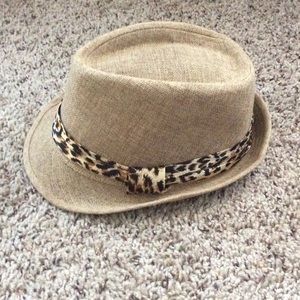 Canvas Fedora with Leopard ribbon
