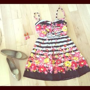 Bebe floral and striped dress