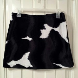 Super Cute Faux Fur Cow Print Skirt