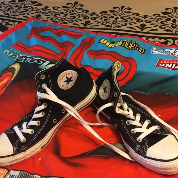 WOMENS sz 9 men's sz 7 black high top CONVERSE