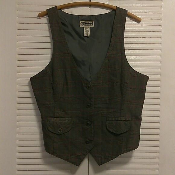 Plaid Button Up Vest