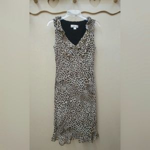 [Dress Barn] Leopard Print Midi Dress
