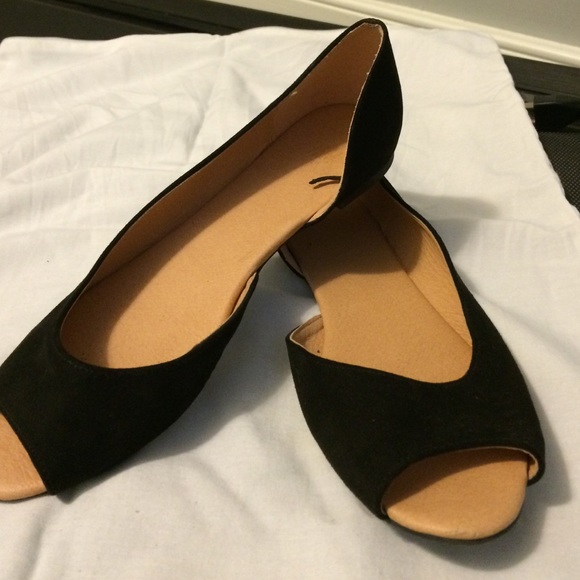 Black suede flats