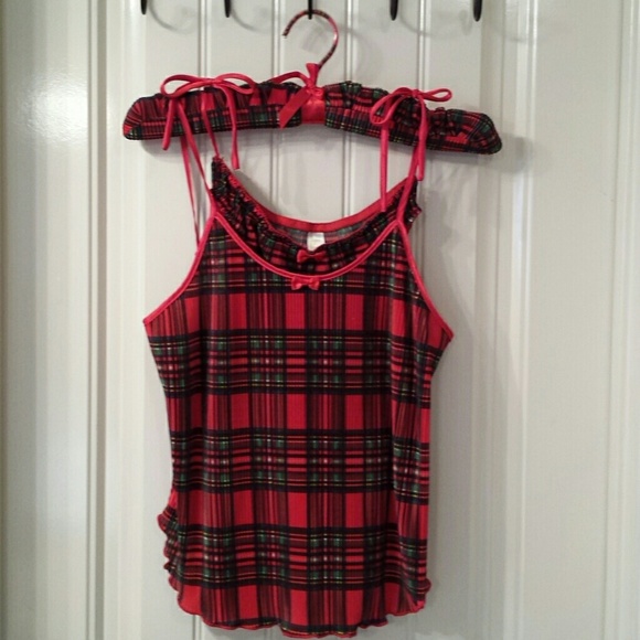 Plaid Cami/Panty Set with Matching Hanger NWOT