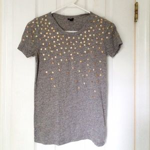 J.Crew Falling Metallic Dots T-Shirt, size XXS/XS
