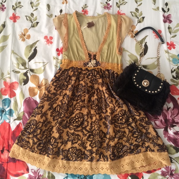 Free People silk and velvet dress