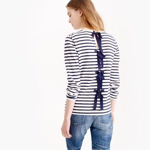 J Crew bow back top navy S
