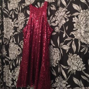 Red sequin liquid fp dress